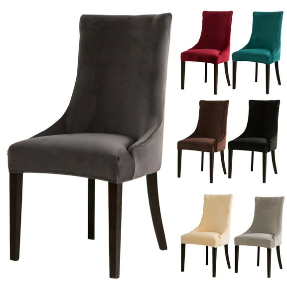 Rosnek Velvet Stretch Wingback Chair Cover Slipcover, Washable Arm Chair Protector Cover for Dining Room Banquet Home Decor