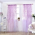 thumbnail image 1 of Rosnek Willow Leaves Print Curtain, Rod Pocket Heading Yarn Tulle Curtain For Living Room Bedroom, Floral Window Curtain Screening Home Decor Draps, 1 of 8