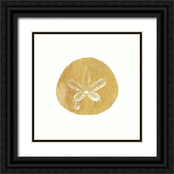 Ross, Devon 12x12 Black Ornate Wood Framed with Double Matting Museum Art Print Titled - 24 Karat Sand Dollar