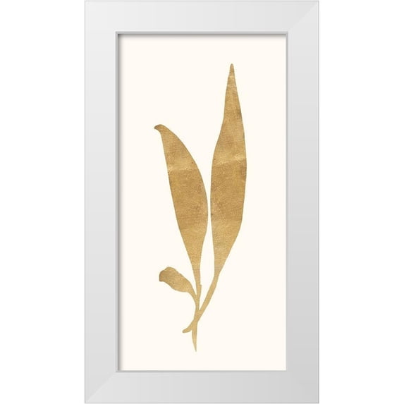 Ross, Devon 18x32 White Modern Wood Framed Museum Art Print Titled - Gold Botanical 5