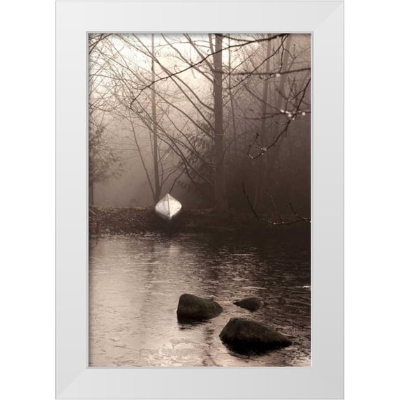 Ross, Heather 11x14 White Modern Wood Framed Museum Art Print Titled - Silvered Morning Pond