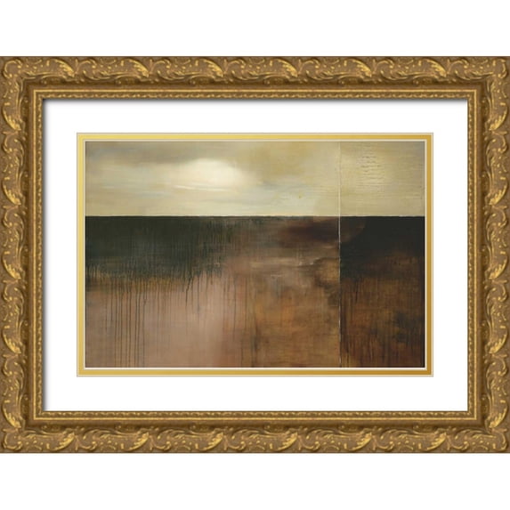 Ross, Heather 32x23 Gold Ornate Wood Framed with Double Matting Museum Art Print Titled - Deep Sienna Sky