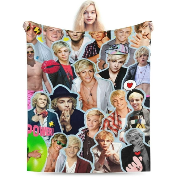 Ross Lynch Blanket Soft and Warm Lightweight Fluffy Throws Blankets Rug Carpet Gift for Beach Yoga Bedroom Living Room Decoration Sofa Camping Trip Dorm Decor All Season