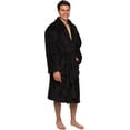 thumbnail image 1 of Ross Michaels Mens Luxury Robe Big & Tall - Plush Fleece Bathrobe Mid Length 400GSM (Black, 3X-Large), 1 of 6