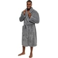 thumbnail image 1 of Ross Michaels Mens Luxury Robe Big & Tall - Plush Fleece Bathrobe Mid Length 400GSM (Grey, XX-Large), 1 of 6