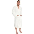 thumbnail image 1 of Ross Michaels Mens Plush Shawl Collar Luxury Kimono Bath Robe (White, XXXL), 1 of 6