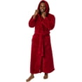thumbnail image 1 of Ross Michaels Mens Robe Big & Tall with Hood - Long Plush 400GSM Luxury Fleece Bathrobe with Shawl Collar (Red, XX-Large), 1 of 6