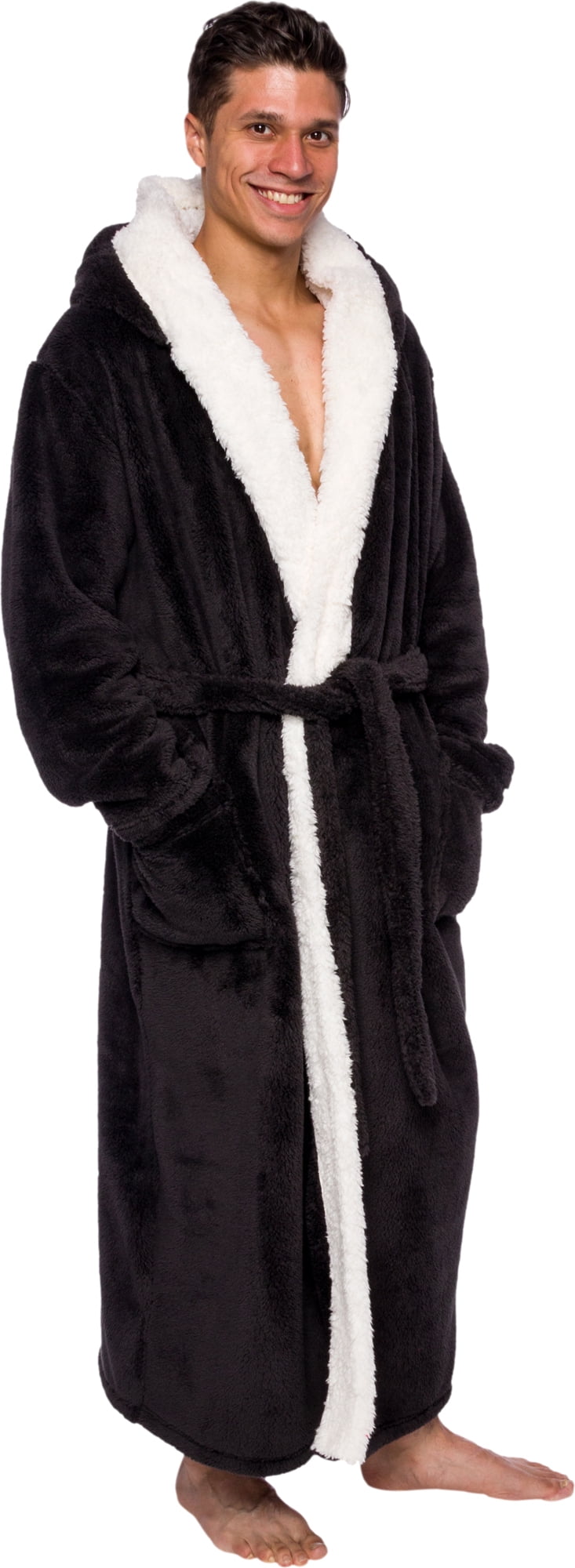 Ross Michaels Mens Robe Big & Tall with Hood Long Plush 400GSM Luxury