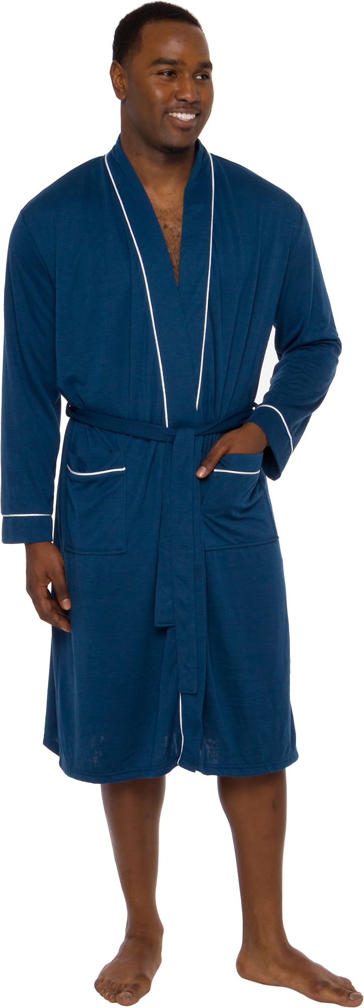Ross Michaels Mens Robe Lightweight Mid Length Summer Bathrobe with