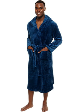 Lovor Men's Soft Hooded Fleece Plush Robe