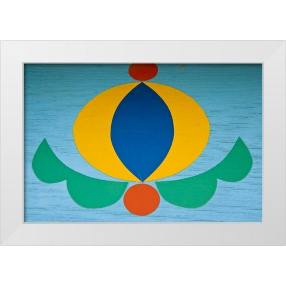 Ross, Nancy , Steve 24x17 White Modern Wood Framed Museum Art Print Titled - Poland, Gdansk Painted design on wood