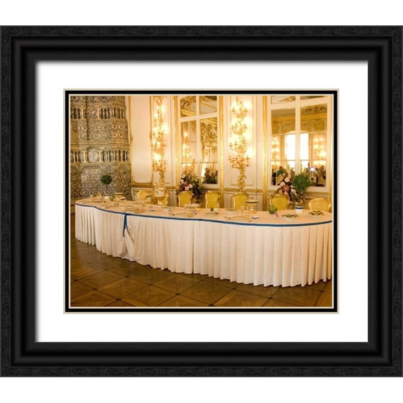 Ross, Nancy , Steve 31x26 Black Ornate Wood Framed with Double Matting Museum Art Print Titled - Russia, Pushkin Interior of Catherine Palace