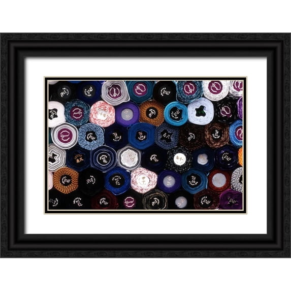 Ross, Nancy , Steve 32x23 Black Ornate Wood Framed with Double Matting Museum Art Print Titled - Japan, Tokyo Fabric in Akasaka district