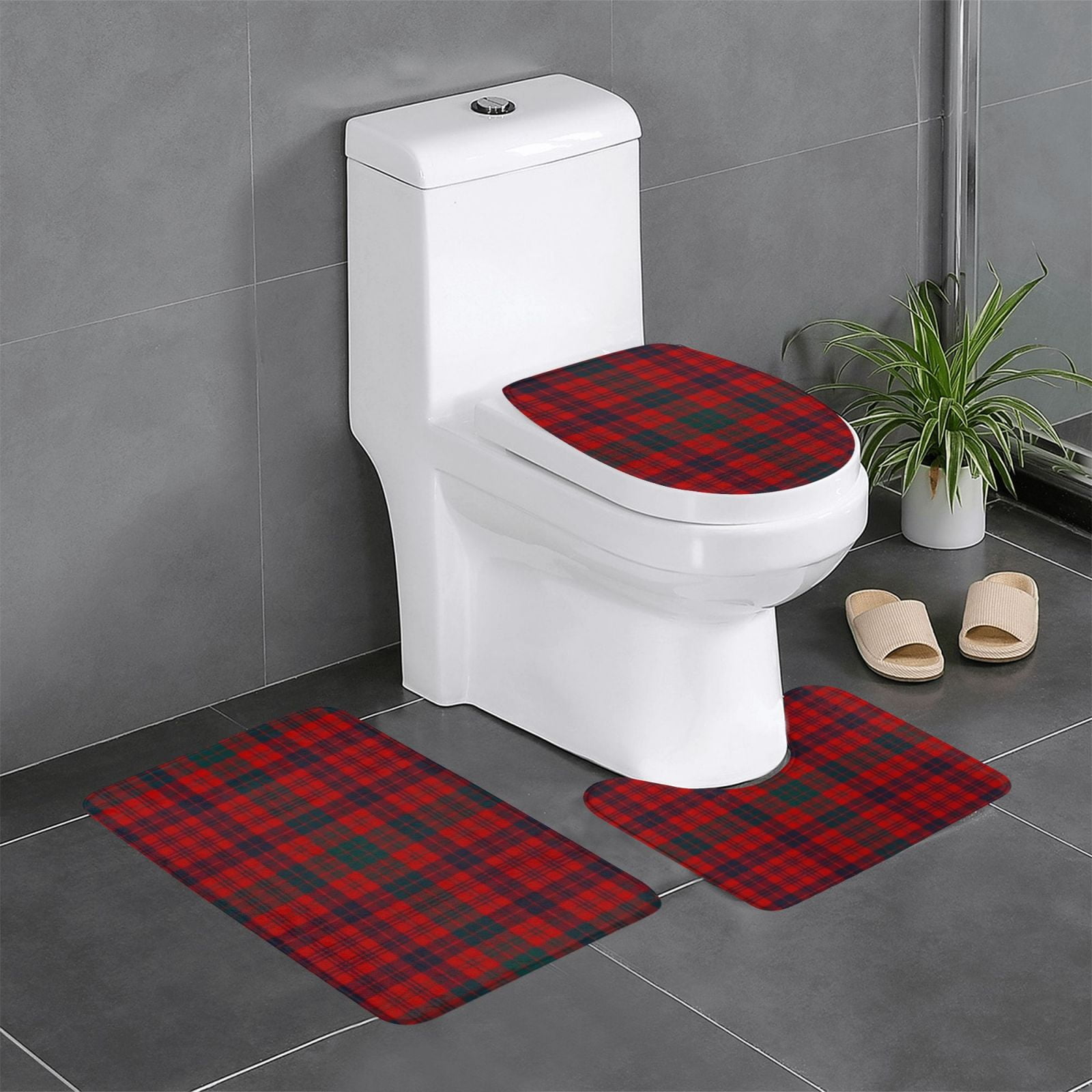 Ross - Red - Tartan - Clans Of Scotland 3-Piece Set Of Flannel Bath ...