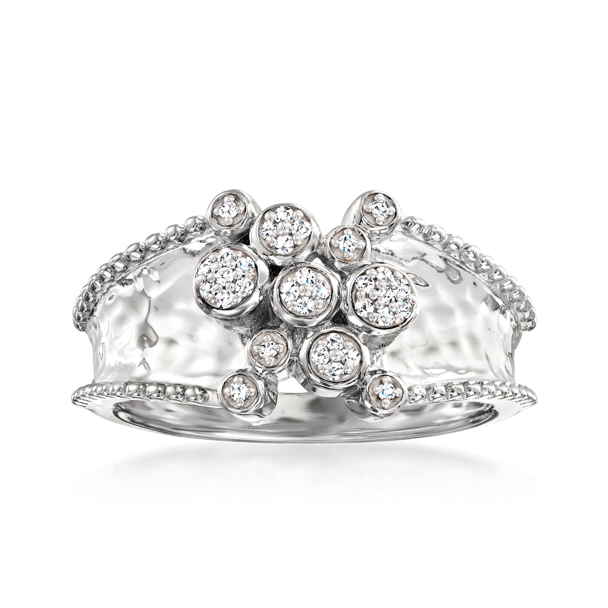 Ross Simons 0.10 ct. t.w. Diamond Horseshoe Pendant Necklace in 並行輸入品 Ross-Simons 0.10 ct. t.w. Diamond Bubble Band in Sterling Silver