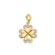 Ross-Simons 0.10 ct. t.w. Diamond Clover Charm in 18kt Gold Over Sterling, Women's, Adult