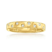 Ross-Simons 0.10 ct. t.w. Diamond Dotted Zigzag Ring in 18kt Gold Over Sterling, Women's, Adult