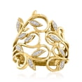 thumbnail image 1 of Ross-Simons 0.10 ct. t.w. Diamond Leaf Ring in 14kt Yellow Gold, Women's, Adult, 1 of 5