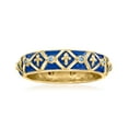 thumbnail image 1 of Ross-Simons 0.10 ct. t.w. Sapphire and Blue Enamel Fleur-De-Lis Eternity Band in 18kt Gold Over Sterling, Women's, Adult, 1 of 6