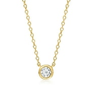 ROSS-SIMONS 0.15 Carat Bezel-Set Lab-Grown Diamond Necklace in 18kt Gold Over Sterling, Women's, Adult