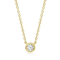Ross-Simons 0.15 Carat Bezel-Set Lab-Grown Diamond Necklace in 18kt Gold Over Sterling, Women's, Adult