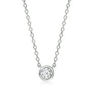 ROSS-SIMONS 0.15 Carat Bezel-Set Lab-Grown Diamond Necklace in Sterling Silver, Women's, Adult