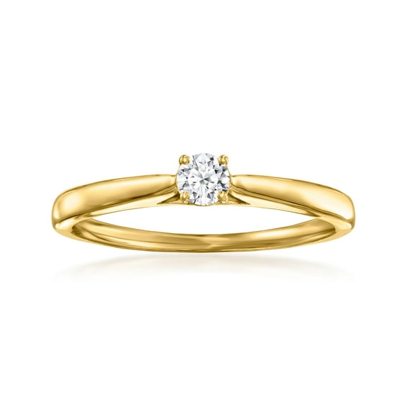 Ross-Simons 0.15 Carat Lab-Grown Diamond Solitaire Ring in 18kt Gold Over Sterling, Women's, Adult