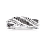 Ross-Simons 0.15 ct. t.w. Black and White Diamond Twist Ring in Sterling Silver, Womens, Adult