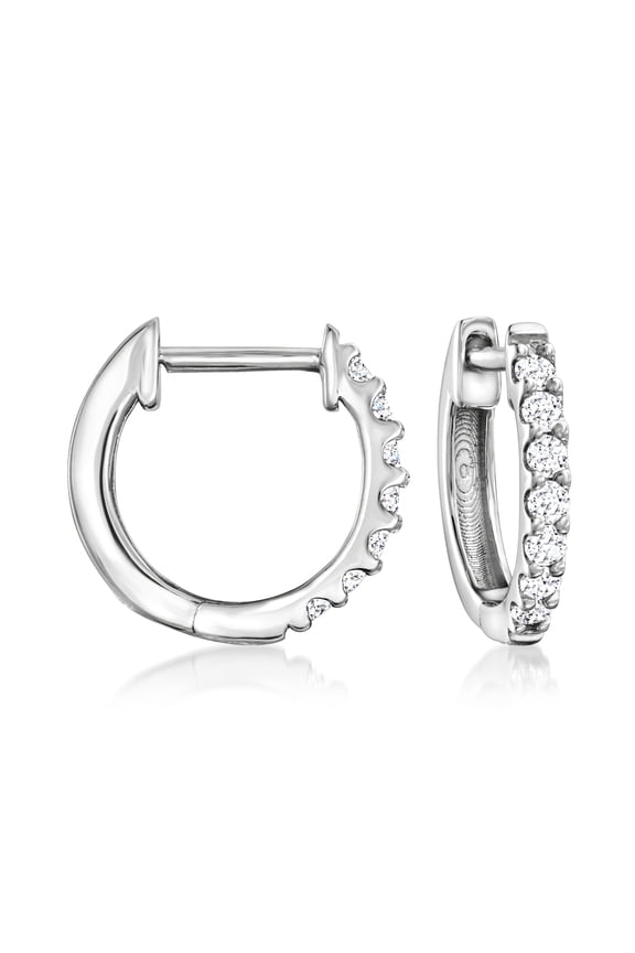 0.15 ct. t.w. Lab-Grown Diamond Hoop Earrings in Sterling Silver, Women's, Adult