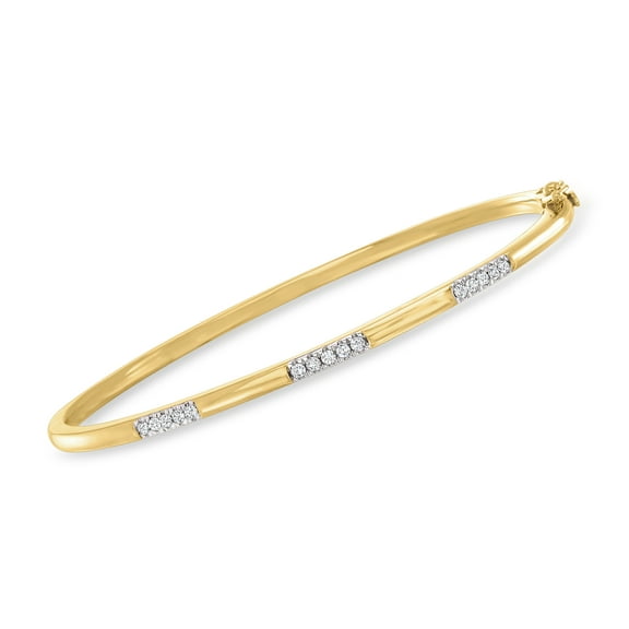 Ross-Simons 0.20 ct. t.w. Diamond Bangle Bracelet in 18kt Gold Over Sterling, Women's, Adult