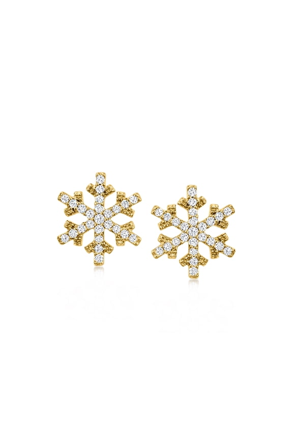 0.20 ct. t.w. Diamond Snowflake Earrings in 18kt Gold Over Sterling, Women's, Adult