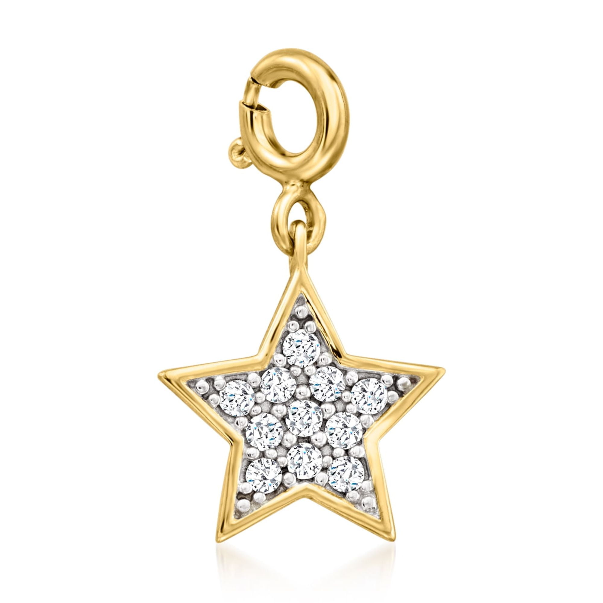 ROSS-SIMONS 0.20 ct. t.w. Diamond Star Charm in 18kt Gold Over Sterling, Women's, Adult