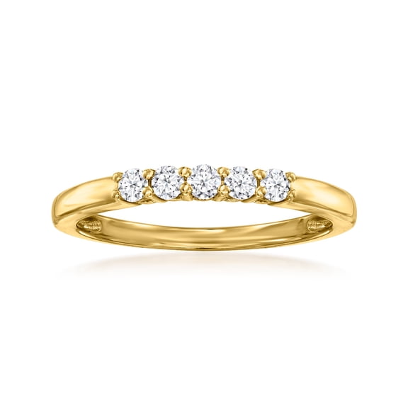 Ross-Simons 0.20 ct. t.w. Lab-Grown Diamond 5-Stone Ring in 18kt Gold Over Sterling, Women's, Adult