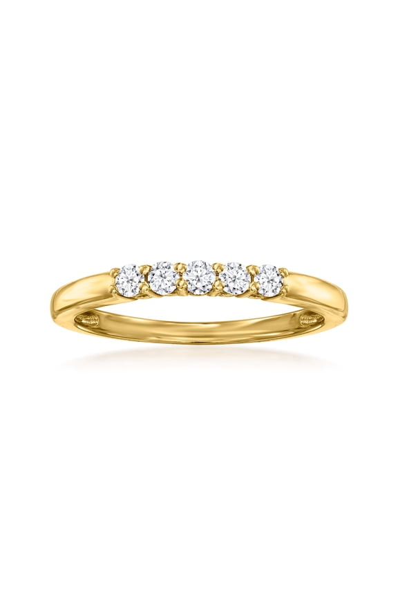 0.20 ct. t.w. Lab-Grown Diamond 5-Stone Ring in 18kt Gold Over Sterling, Women's, Adult