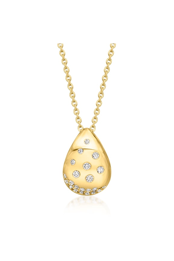 0.20 ct. t.w. Scattered-Diamond Teardrop Necklace in 18kt Gold Over Sterling, Women's, Adult