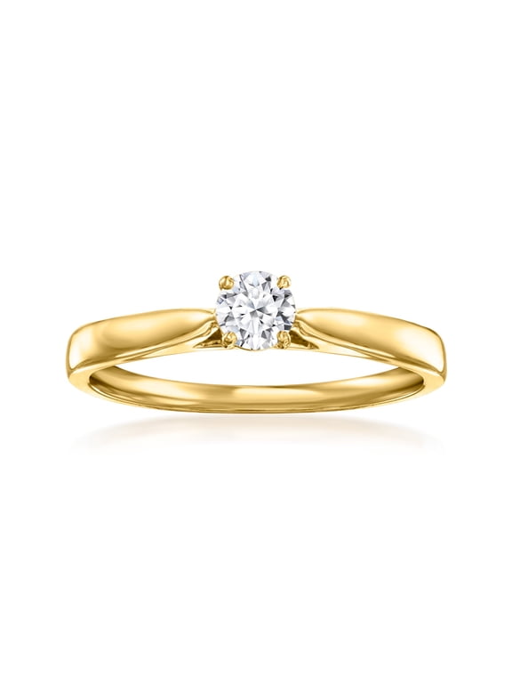 0.25 Carat Lab-Grown Diamond Solitaire Ring in 18kt Gold Over Sterling, Women's, Adult