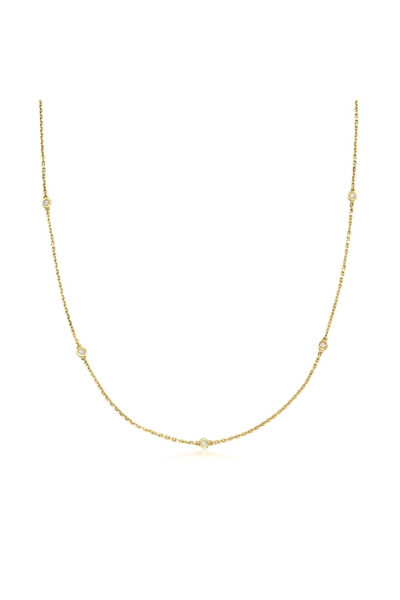 0.25 ct. t.w. Bezel-Set Diamond Station Necklace in 18kt Gold Over Sterling, Women's, Adult