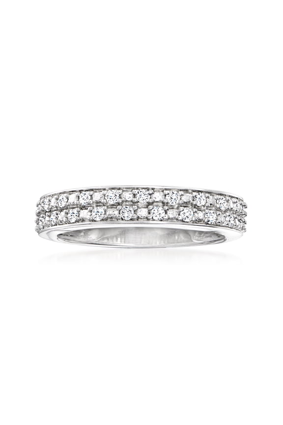 0.25 ct. t.w. Diamond 2-Row Ring in Sterling Silver, Women's, Adult