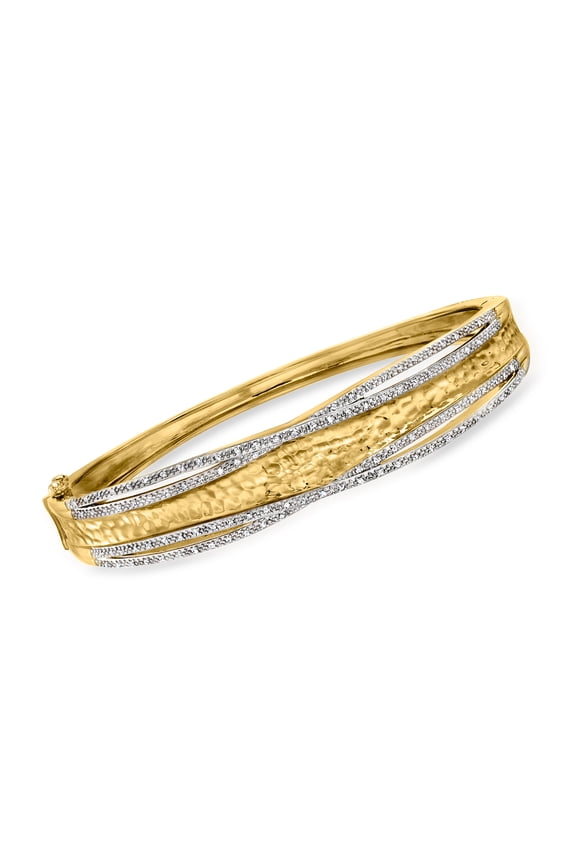 0.25 ct. t.w. Diamond Bangle Bracelet in 18kt Gold Over Sterling, Women's, Adult