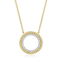 Ross-Simons 0.25 ct. t.w. Diamond Beaded Eternity Circle Necklace in 18kt Gold Over Sterling, Women's, Adult