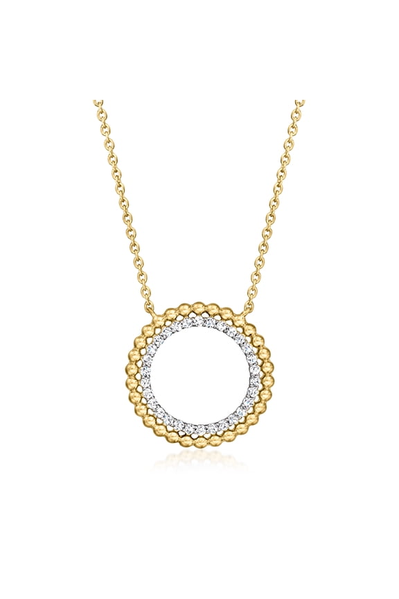 0.25 ct. t.w. Diamond Beaded Eternity Circle Necklace in 18kt Gold Over Sterling, Women's, Adult