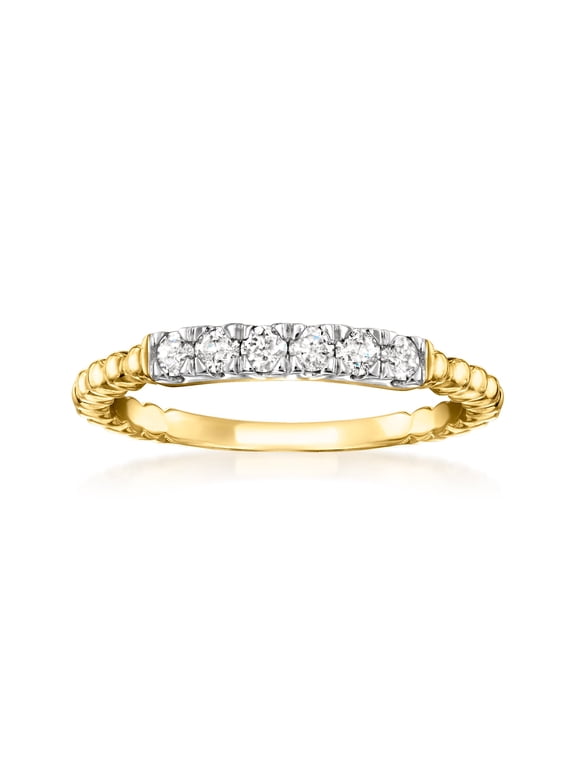 0.25 ct. t.w. Diamond Beaded Ring in 18kt Gold Over Sterling, Women's, Adult