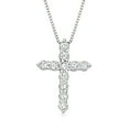 thumbnail image 1 of Ross-Simons 0.25 ct. t.w. Diamond Cross Pendant Necklace in Sterling Silver, Women's, Adult, 1 of 4