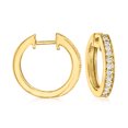 thumbnail image 1 of Ross-Simons 0.25 ct. t.w. Diamond Hoop Earrings With Beaded Edge in 18kt Gold Over Sterling, Women's, Adult, 1 of 5