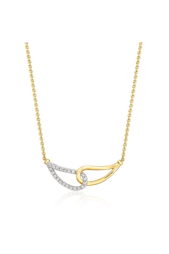 0.25 ct. t.w. Diamond Interlocking Loop Necklace in 18kt Gold Over Sterling, Women's, Adult