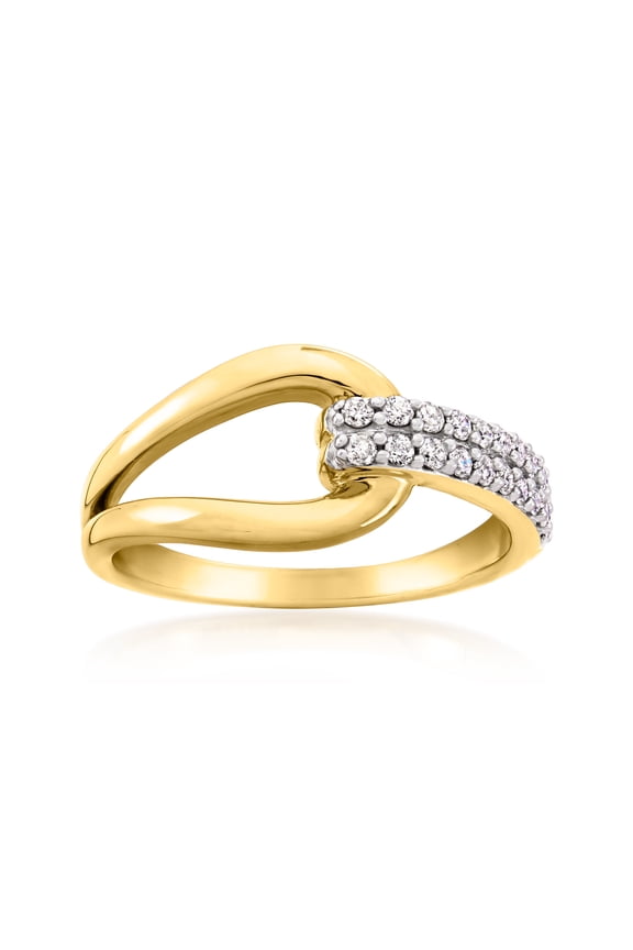 0.25 ct. t.w. Diamond Interlocking Loop Ring in 18kt Gold Over Sterling, Women's, Adult