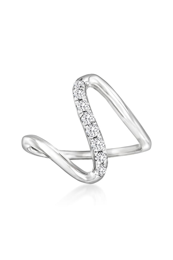 0.25 ct. t.w. Diamond Wave Ring in Sterling Silver, Women's, Adult