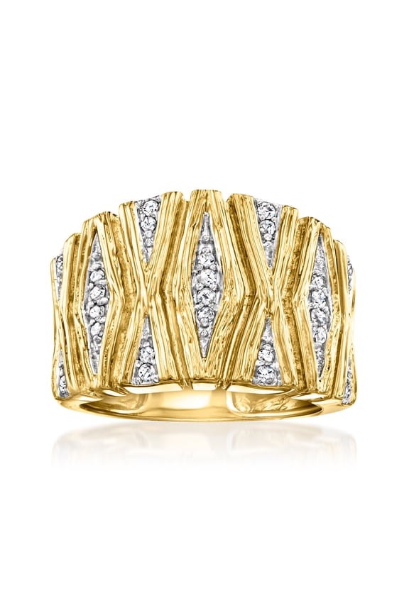 0.25 ct. t.w. Diamond X-Pattern Ring in 18kt Gold Over Sterling, Women's, Adult