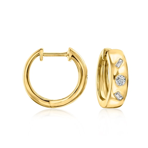 Ross-Simons 0.25 ct. t.w. Multi-Shaped Lab-Grown Diamond Hoop Earrings in 18kt Gold Over Sterling, Women's, Adult