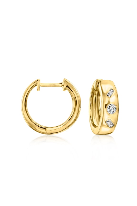 0.25 ct. t.w. Multi-Shaped Lab-Grown Diamond Hoop Earrings in 18kt Gold Over Sterling, Women's, Adult